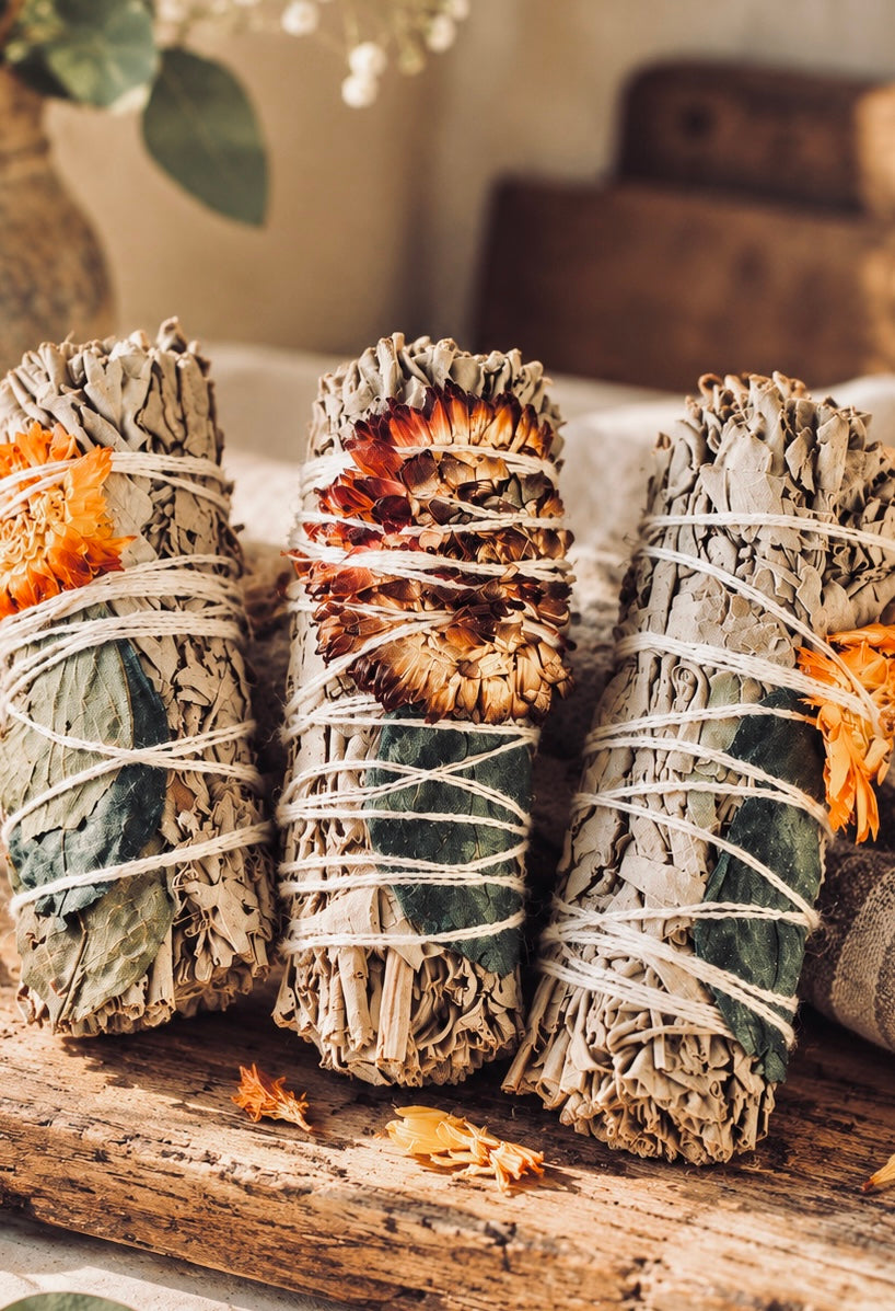 White Sage and Florals Smudge Stick | Hope, Harmony & New Beginnings