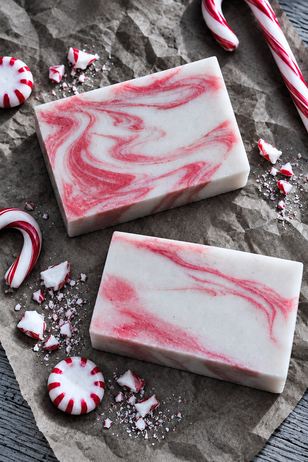 Candy Cane Organic Handmade Soap – Cool, Sweet & Cheerfully Refreshing | Sweet Harvest Farms
