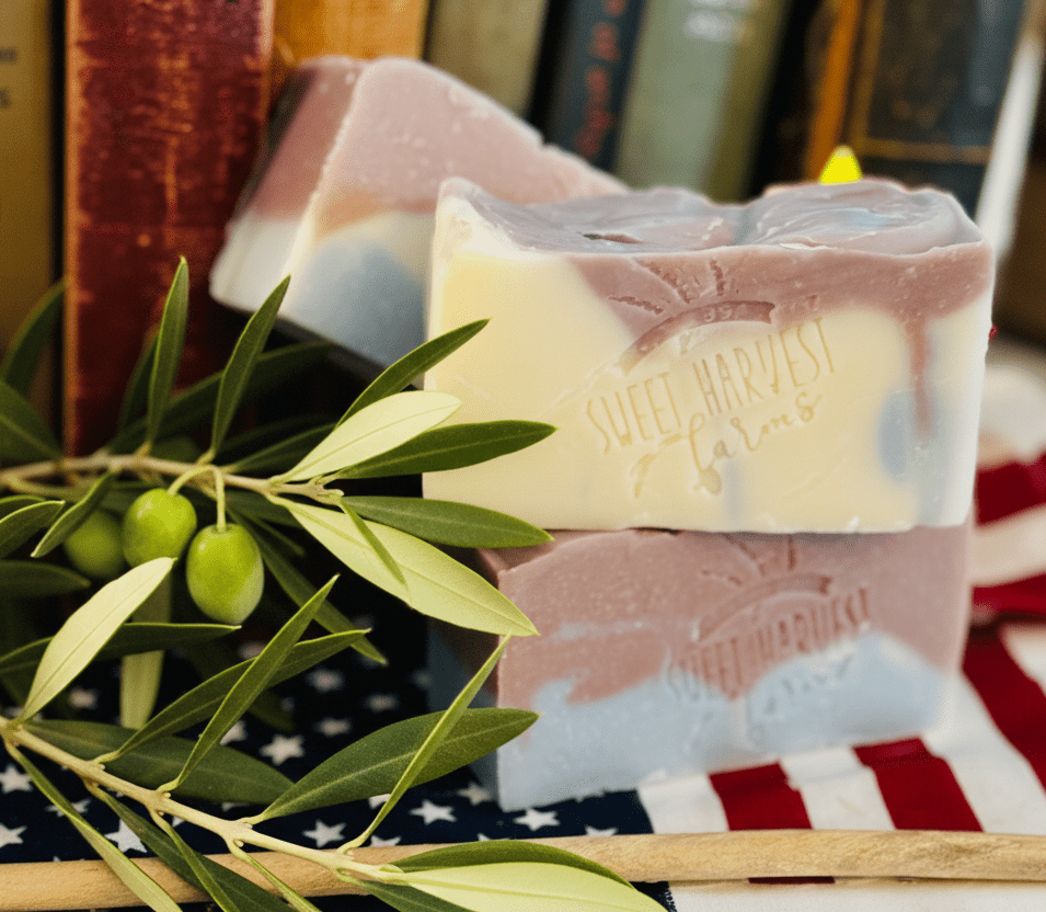 Americana Organic Handmade Soap – Bold, Bright & Clean | Sweet Harvest Farms - Sweet Harvest FarmsOrganic Handmade SoapSweet Harvest Farms