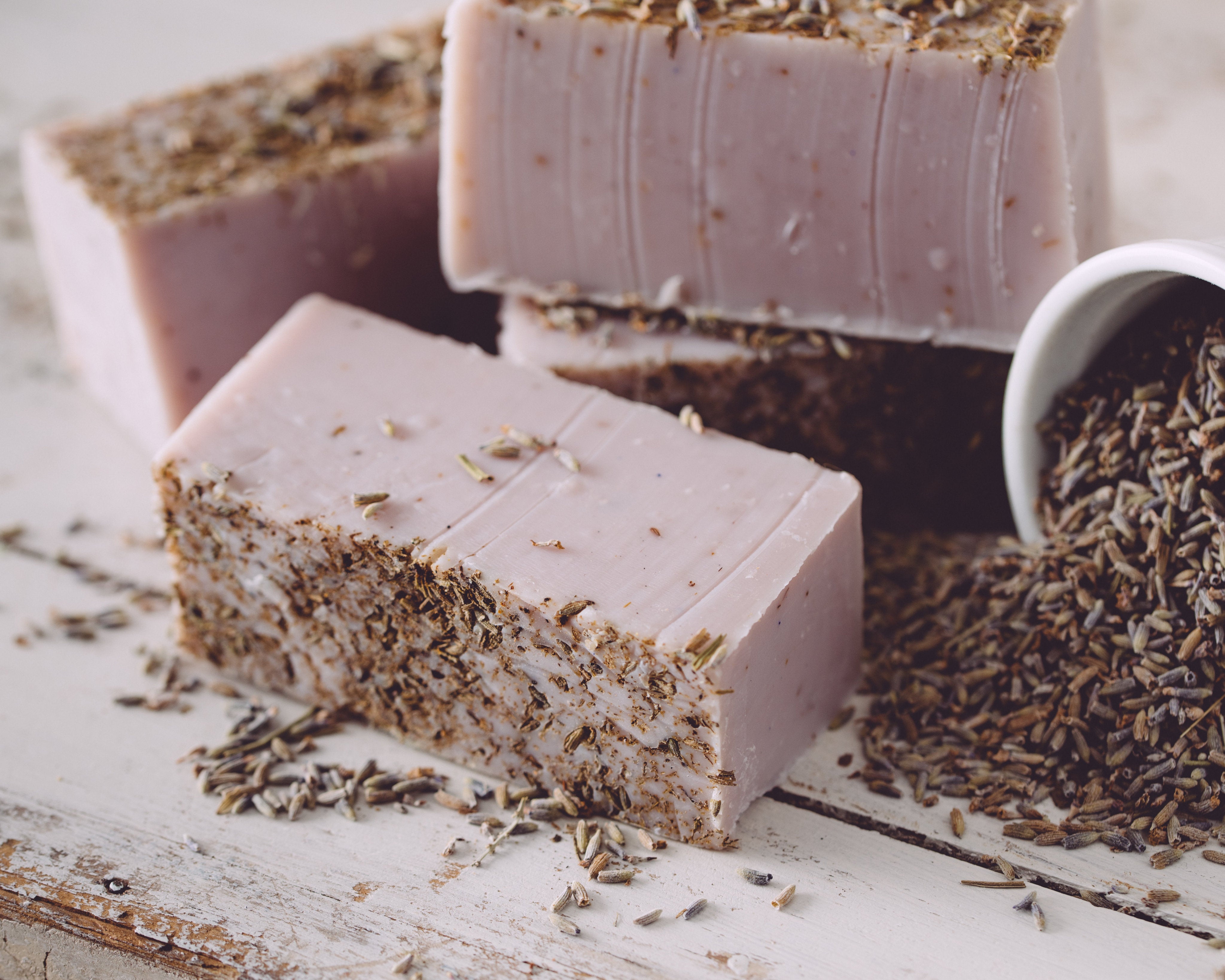 Lavender Bud Organic Handmade Soap. This Lavender Bud Organic Handmade Soap. Always made from scratch. This handmade organic lavender soap will last 8-10 weeks in the shower. We also offer our wholesale organic soaps