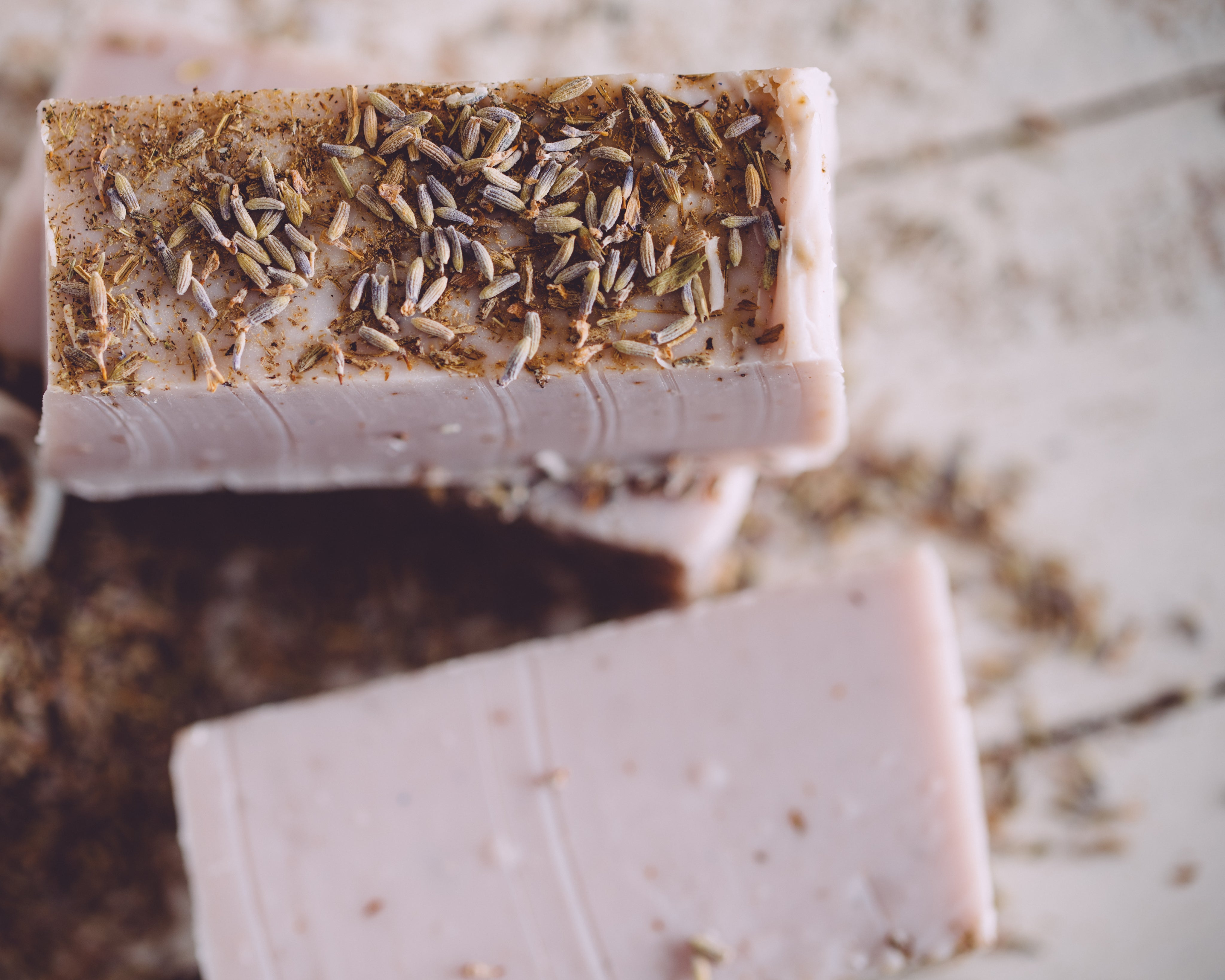 Lavender Bud Organic Handmade Soap. Always made from scratch. This handmade organic lavender soap will last 8-10 weeks in the shower. We also offer our wholesale organic soaps