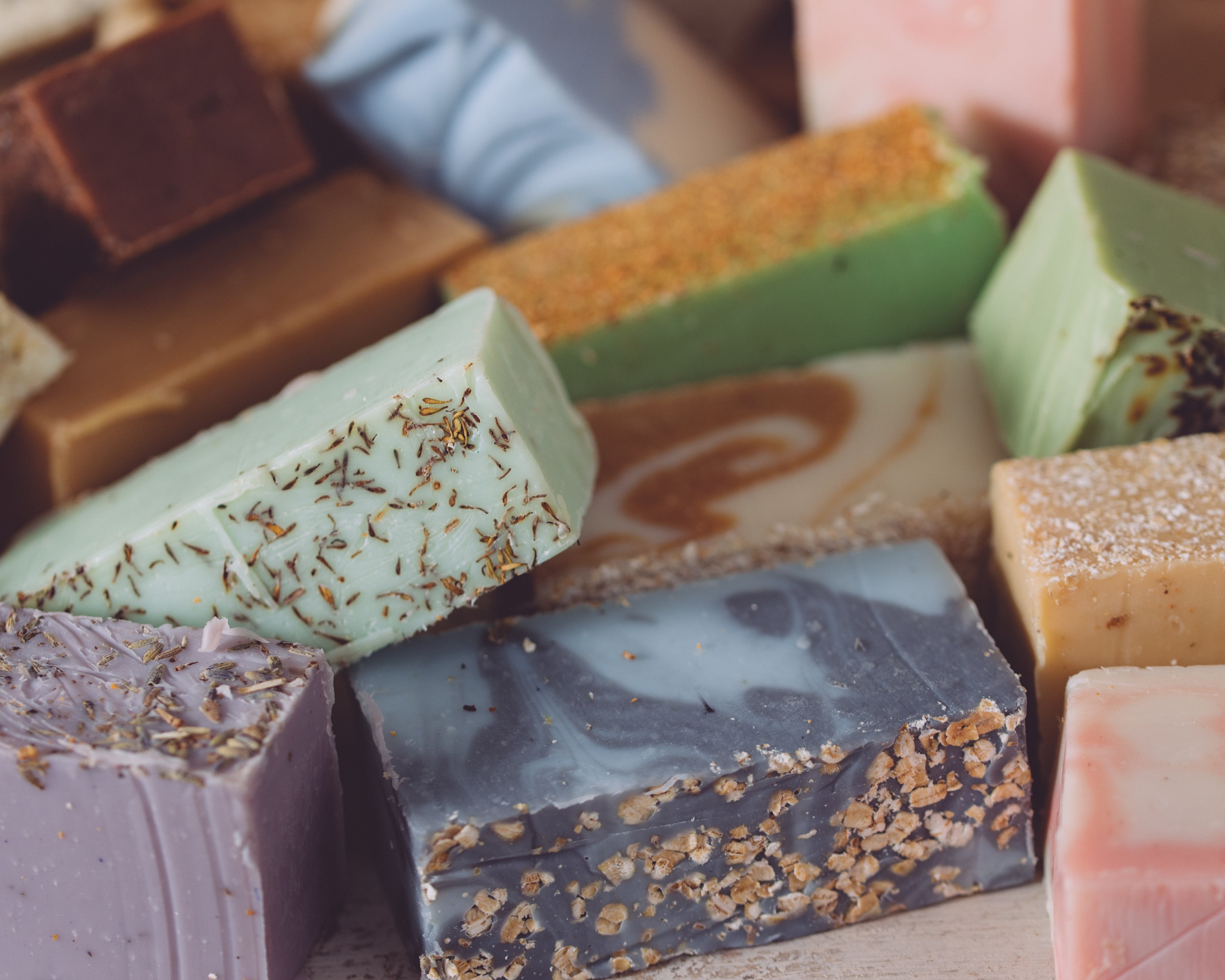 Half Loaf Order Variety of Organic Handmade Soap. Always made from scratch. This handmade organic soap will last 8-10 weeks in the shower. We also offer our wholesale organic soap