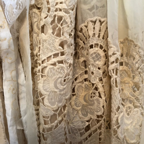 Skirt -Vintage Fabric, Lace, Trim and Doilies - One-of-a-kind