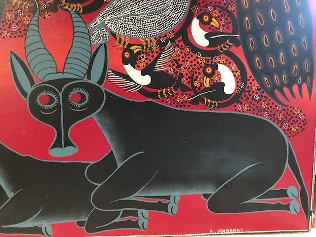 Tinga Tinga African Art handsigned by A. Hassini