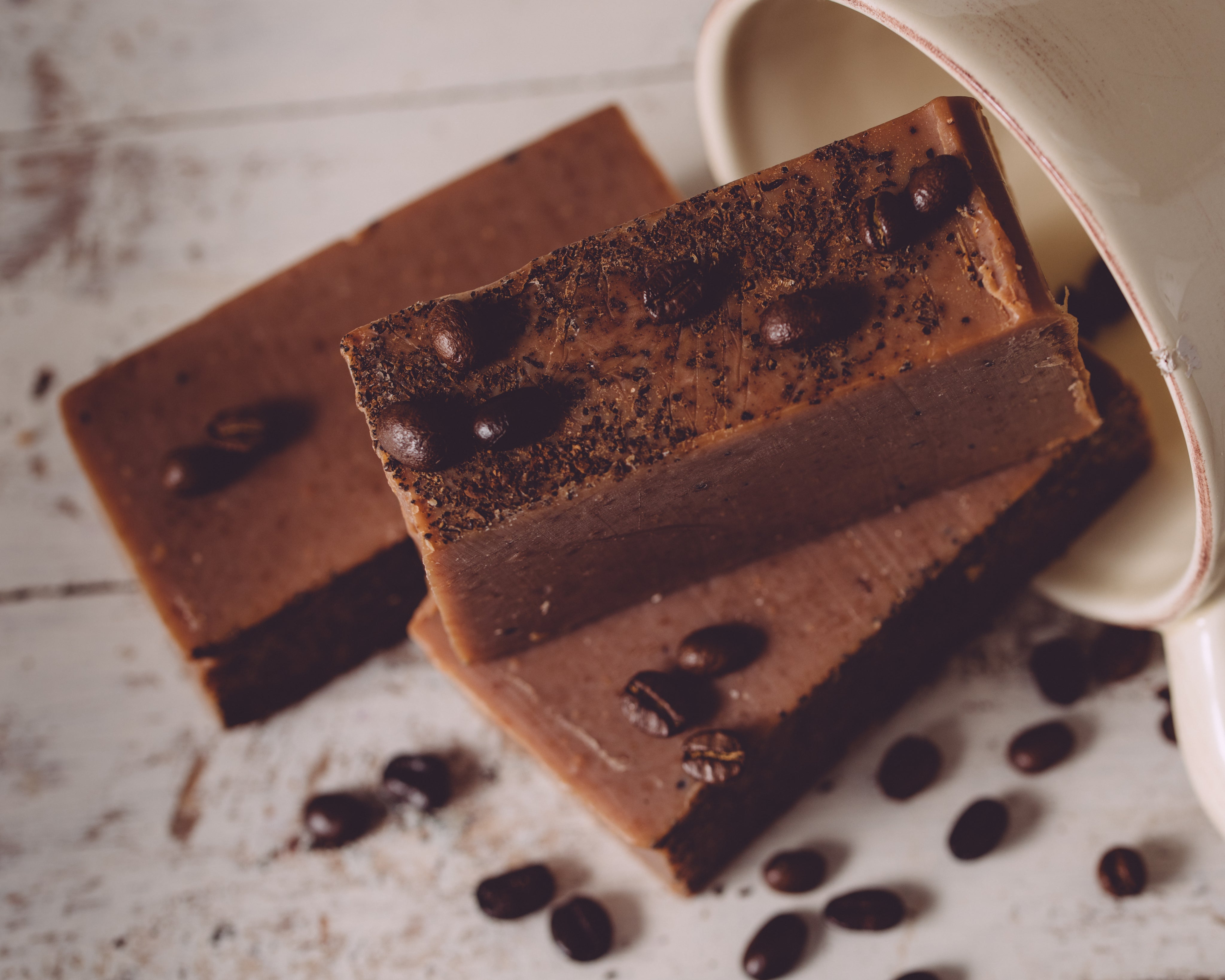 Espresso Yourself - Organic Handmade Coffee Soap. Minimize cellulite! Always made from scratch. This handmade organic soap will last 8-10 weeks in the shower. We also offer our wholesale organic soap