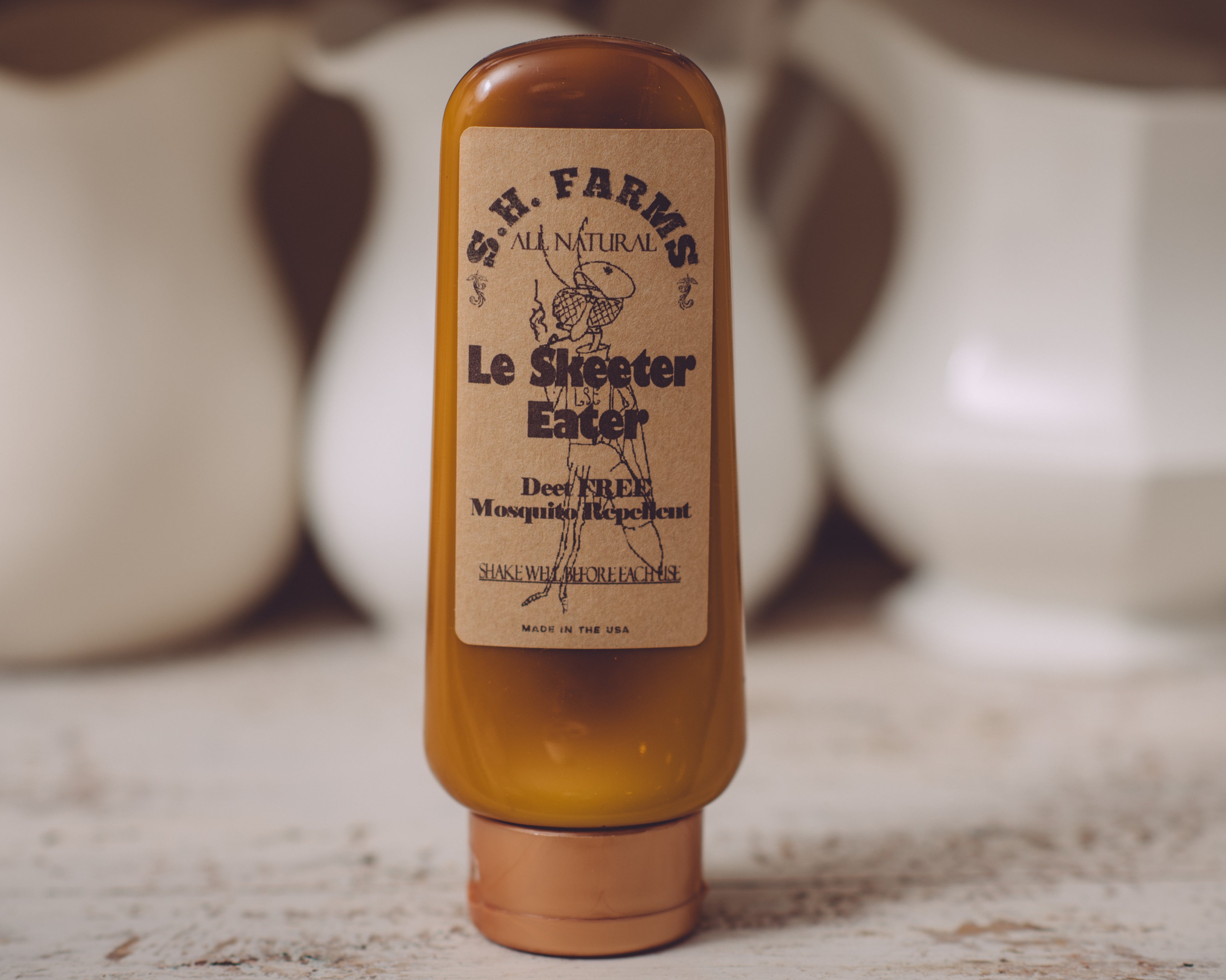 Le Skeeter Eater Organic DEET FREE Mosquito Repellent. Apply before and after exposure to water.
