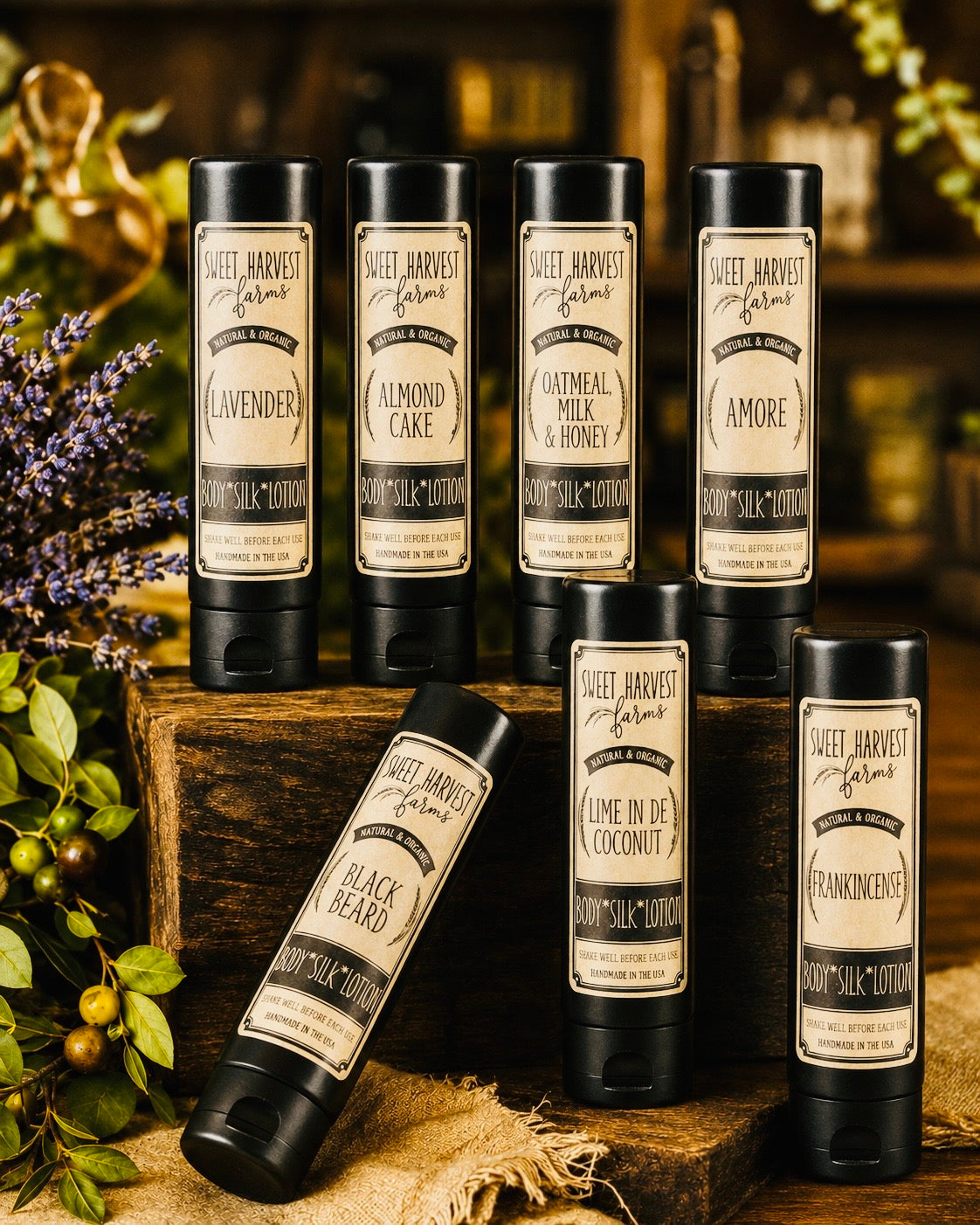 organic Body Silk Body Lotion soap of the month club by sweet harvest farms. a way to save money 