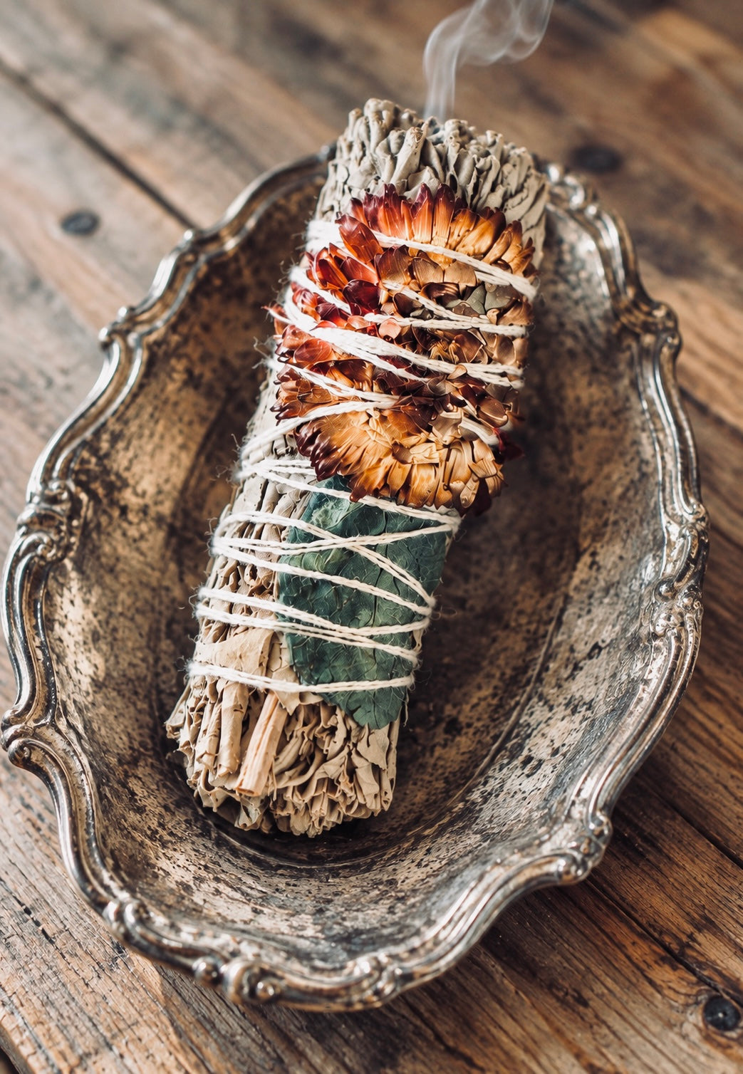 White Sage and Florals Smudge Stick | Hope, Harmony & New Beginnings
