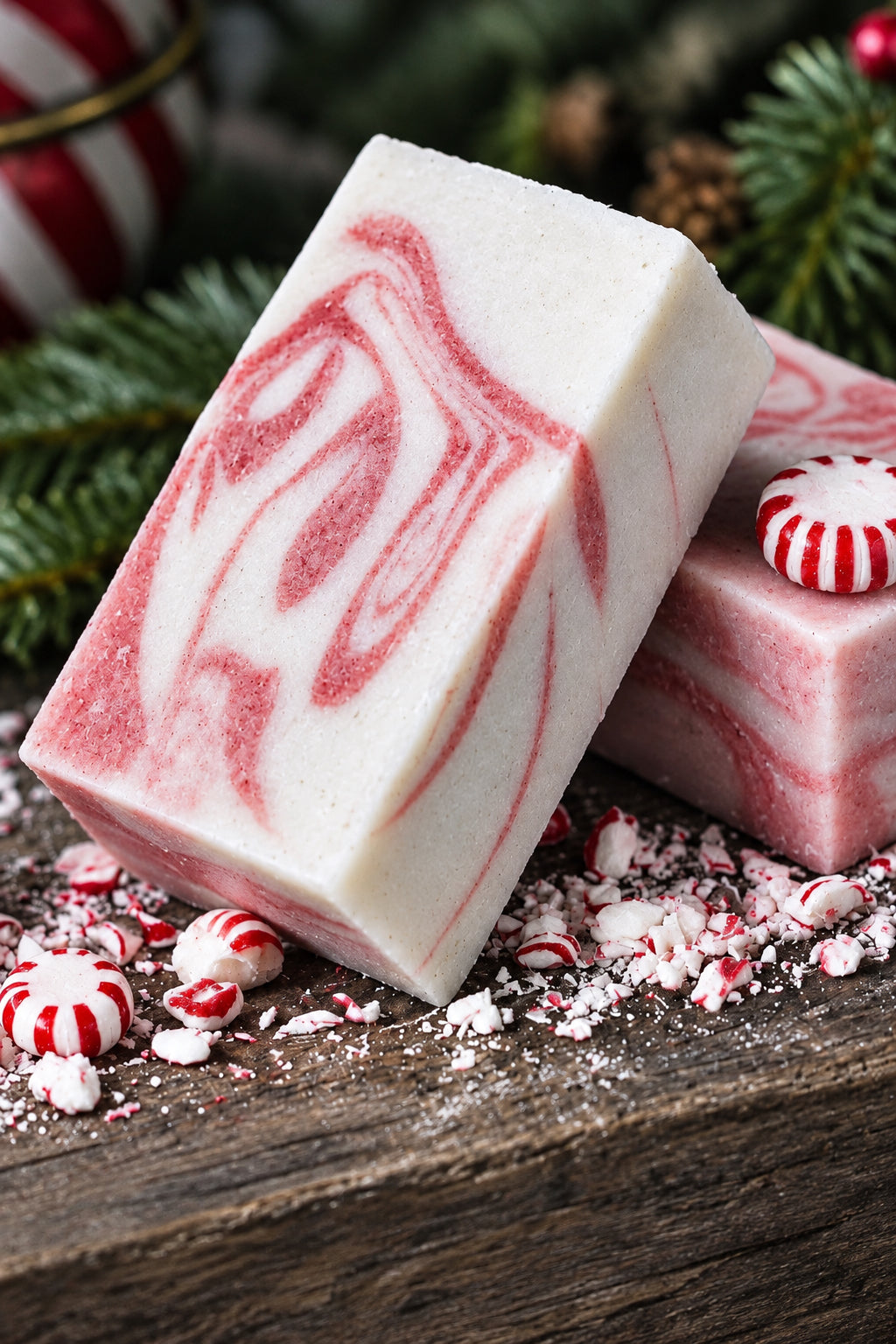 Candy Cane Organic Handmade Soap – Cool, Sweet & Cheerfully Refreshing | Sweet Harvest Farms