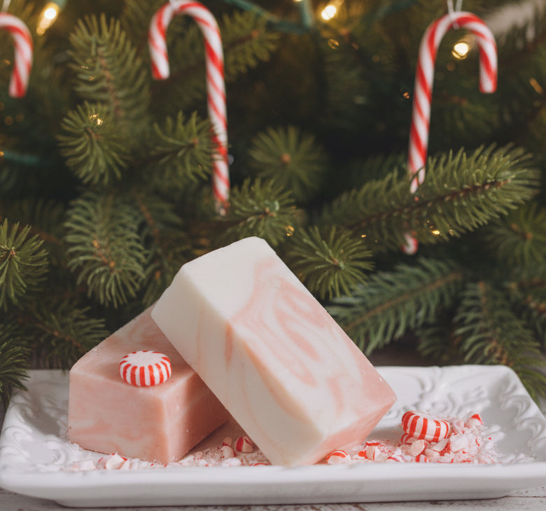 Candy Cane Organic Handmade Soap – Cool, Sweet & Cheerfully Refreshing | Sweet Harvest Farms
