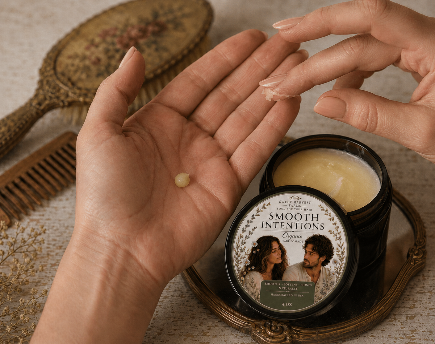 Smooth Inentions - Organic and Botanical Anti-Frizz Hair Butter Balm Promade
