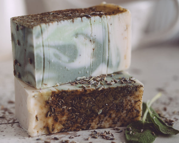 Lavender Sage Organic Handmade Soap. Always made from scratch. This handmade organic soap will last 8-10 weeks in the shower. We also offer our wholesale organic soap 