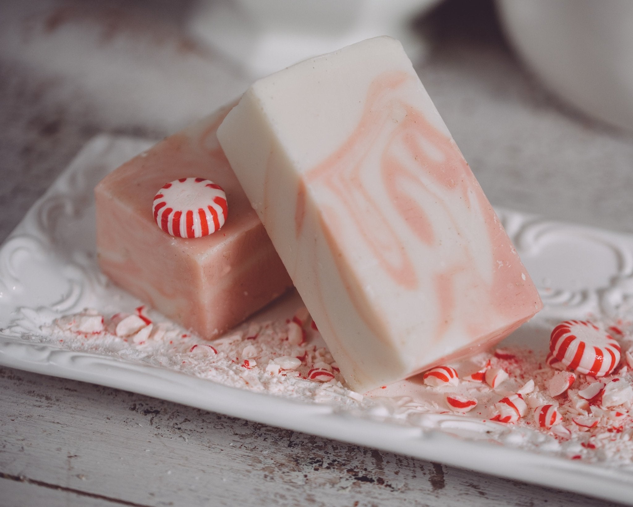 Candy Cane Organic Handmade Soap – Cool, Sweet & Cheerfully Refreshing | Sweet Harvest Farms - Sweet Harvest FarmsSeasonal SoapSweet Harvest Farms