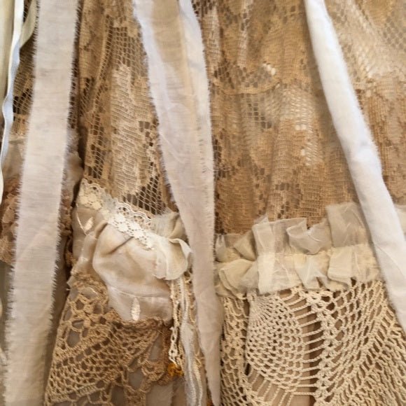 Skirt - Vintage Fabric, Lace, Trim and Doilies - One - of - a - kind - Sweet Harvest FarmsVintageSweet Harvest Farms
