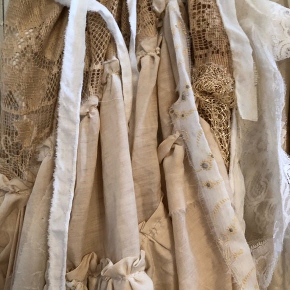 Skirt - Vintage Fabric, Lace, Trim and Doilies - One - of - a - kind - Sweet Harvest FarmsVintageSweet Harvest Farms
